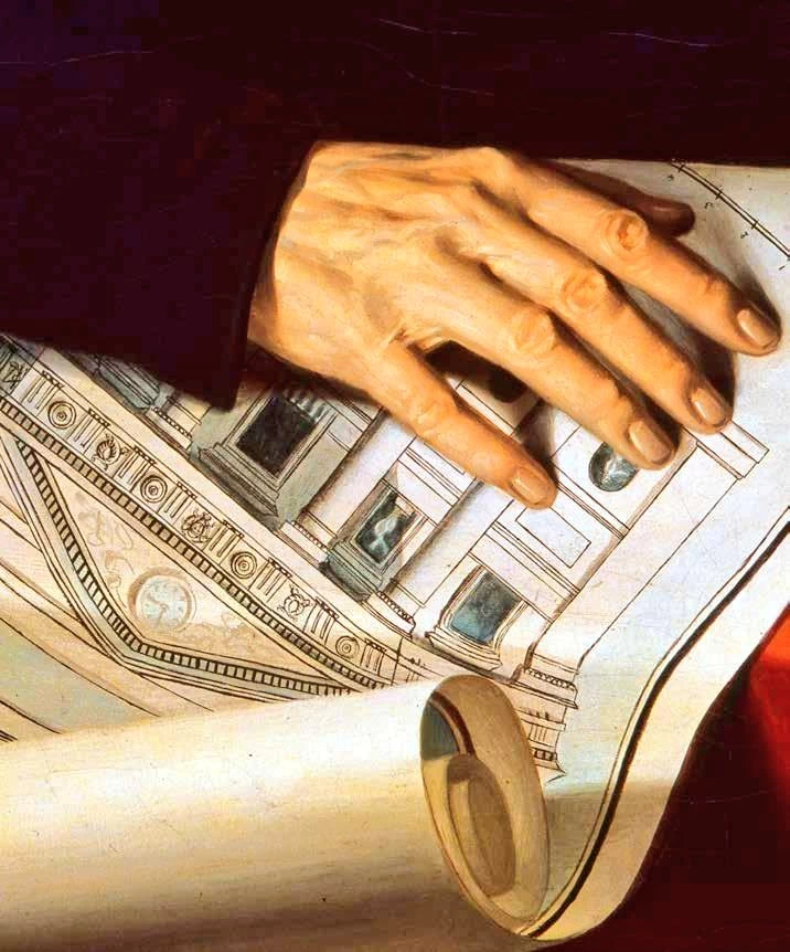 Ritratto di Ciriaco Catraro - Camera di Commercio, Trieste, dettaglio